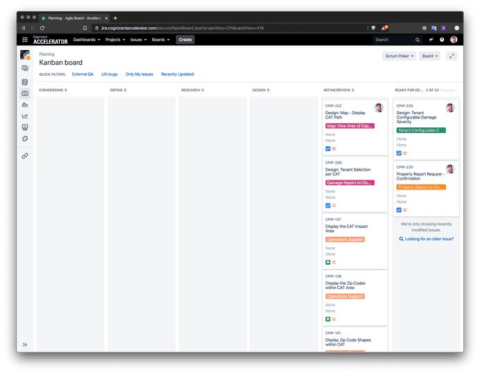 Planning Board in Jira